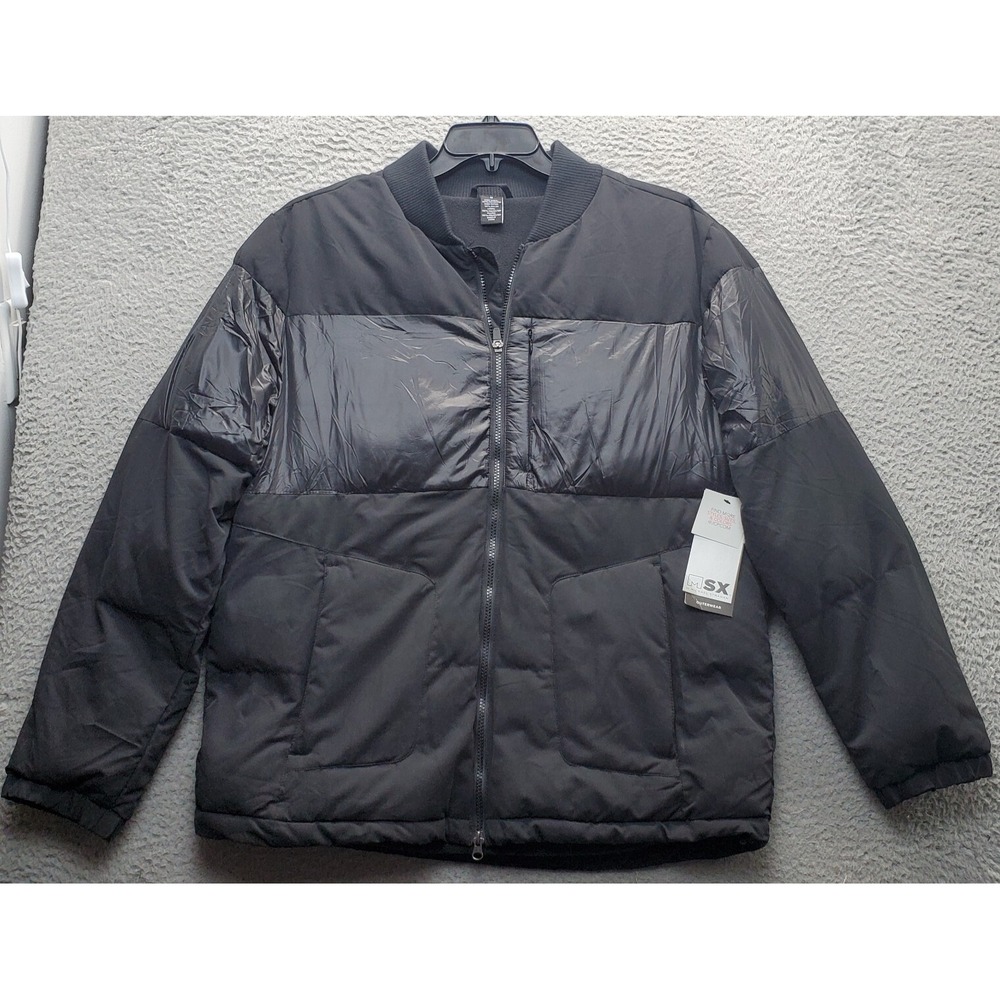 MSX Puffer Jacket Men Medium Black Water Resistant Zip Pocket Long Sleeve Zipper
